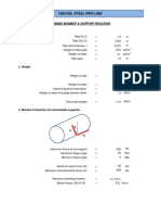 1200 Dia. Steel Pipe Line: Bending Moment & Support Reaction