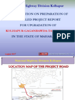 National Highway Division Kolhapur: Presentation On Preparation of Detailed Project Report For Upgradation of