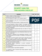 Job Safety Analysis Identifying Hazards Checklist: SN Hazards YES NO N/A 1 2 3 4 5 6 7