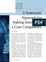 A Systematic Approach For Making Innovation A Core Competency