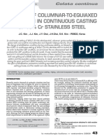 Control of Columnar-To-Equiaxed Transition in Continuous Casting of 16% CR Stainless Steel