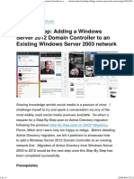 Step-By-Step - Adding A Windows Server 2012 Domain Controller To An Existing Windows Server 2003 Network PDF