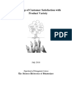 Research Paper "Relationship of Customer Satisfaction With Product Variety "