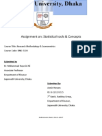 Assignment On: Statistical Tools & Concepts: Submitted To