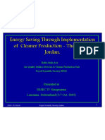 Energy Saving Through Implementation of Cleaner Production - The Case of Jordan