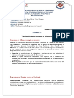 Clasificacion de Las Empresas en El Ecuador