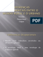 Diferenças Fundamentais Entre o Mundo Rural e o