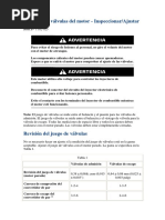 Juego de Las Válvulas Del Motor - Inspeccionar/Ajustar