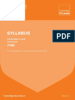 Syllabus: Cambridge O Level Commerce