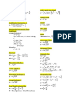 Fluids Formulas