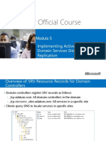 Microsoft Official Course: Implementing Active Directory Domain Services Sites and Replication