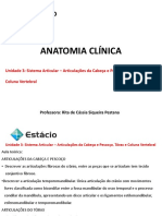 AULA 10 Articulações Do Crânio, Pescoço, Tórax e Coluna Vertebral