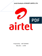 A Report On Financial Analysis On BHARTI AIRTEL LTD