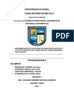 PROGRAMACION II DESARROLLO DE REGISTRO Notas