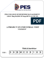 A Project On Industrial Visit: Pes College of Business Management