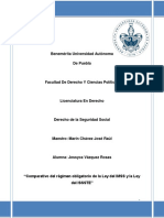 Comparativo de La Ley Del IMSS y La Ley Del ISSSTE