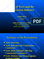 Law of Torts and The Construction Industry