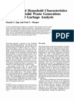 Attitudes and Household Characteristics Influencing Solid Waste Generation: A Household Garbage Analysis