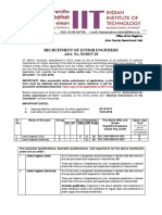 Recruitment of Junior Engineers Recruitment of Junior Engineers Advt. No. 03/2017-18 Recruitment of Junior Engineers