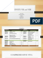 Activity Vii and Viii: Course Grid Summer Internship Seminar Comprehensive Project I & II