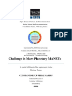 Challenge in Mars Planetary MANETs