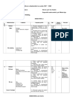 Planificare Calendaristică An Şcolar 2017 - 2018: Semestrul I