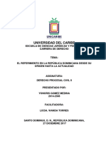 El Referimiento en La Republica Dominicana Desde Su Origen Hasta La Actualidad