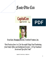 Evan H. Katz - ''How To Raise Capital From Family Offices and Institutional Investors'' - Presentation at The ''CapitalCon'' Family Office and Fundraising Conference (8!9!17)