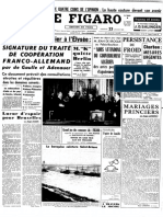 Le Figaro Du 23 Janvier 1963: Traité de L'élysée, Journée Historique