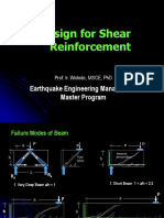 Design For Shear Reinforcement: Earthquake Engineering Management Master Program