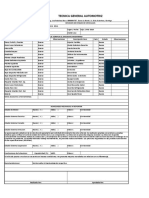 Informe Camioneta. Check List.