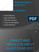 Direct and Absolute Input in AutoCAD 2017