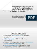 Forensic Genetics and Molecular Basis of Application of DNA Finger-Printing To Forensic Science As New Tools To Solve Criminal Dilemmas