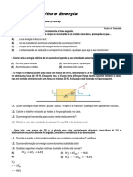 Ficha de Trabalho - 10º Ano - Forças, Trabalho e Energia