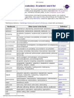 Selecting Vocabulary: Academic Word List