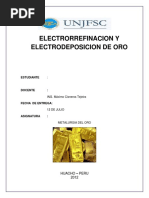 Electrorrefinacion y Electrodeposicion Del Oro2