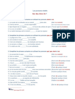 Les Pronoms Relatifs Qui, Que, Dont Et Ou Exercices PDF