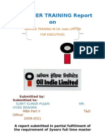 Summer Training Report On Oil India Limited