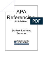 APA Referencing: Student Learning Services