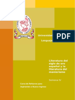 Material Semana 4 de (Lenguaje y Literatura) (Literatura Del Siglo de Oro Español y La Literatura Del Manierismo) Version PDF