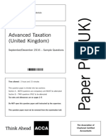 Advanced Taxation (United Kingdom) : September/December 2016 - Sample Questions