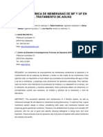 Limpieza Química de Membranas de MF y UF en El Tratamiento de Aguas