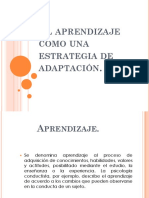 El Aprendizaje Como Una Estrategia de Adaptación