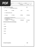 A. Write The Correct Answer: - (5) : Duration