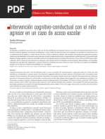 Intervencion Cognitivo Conductual Con El Nino Agresor en Un Caso de Acoso Escolar PDF