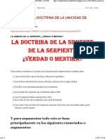 Estudio de La Doctrina de La Unicidad de Dios - La Simiente de La Serpiente - ¿Verdad o Mentira