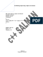 Q1: WAP To Display The Following Output Using A Single Cout Statement. Maths 90 Physics 77 Chemistry 69