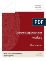 Ruprecht Karls University of Heidelberg: A Short Introduction