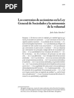 Julio Salas Sánchez - Los Convenios de Accionistas en La Ley General de Sociedades Y La Autonomía de La Voluntad