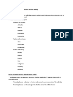 Chapter 6: Perception and Individual Decision Making